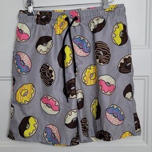 Mens US Surf Club Hawaii Lined Donut Swim Trunks Size S